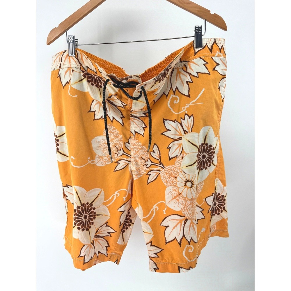 Tommy Bahama Relax Swim Trunks Mens XXL Orange Floral Tropical Board Shorts 8.5"
